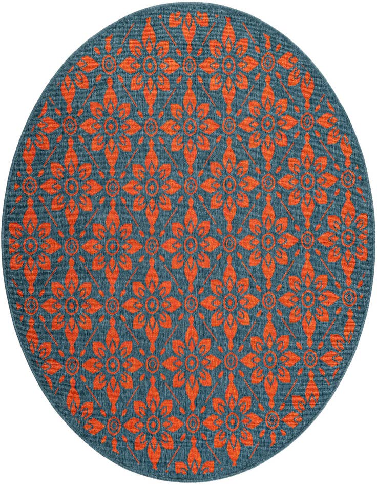 Detail image of 5' x 5' Easy-Clean Trellis Indoor / Outdoor Round Rug