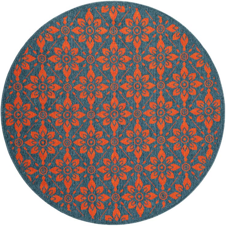 Detail image of 5' x 5' Easy-Clean Trellis Indoor / Outdoor Round Rug