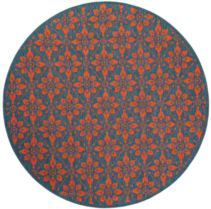 6' x 6' Easy-Clean Trellis Indoor / Outdoor Round Rug