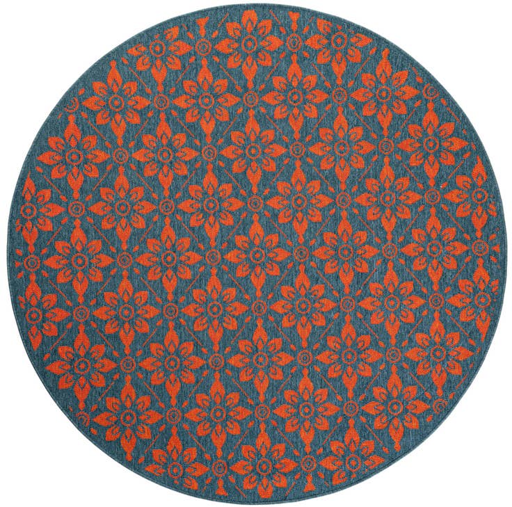 Detail image of 6' x 6' Easy-Clean Trellis Indoor / Outdoor Round Rug