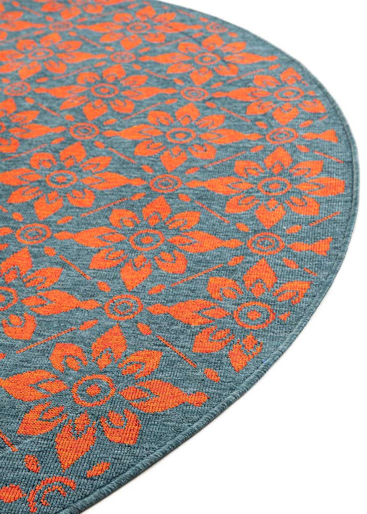 4' x 4' Easy-Clean Trellis Indoor / Outdoor Round Rug