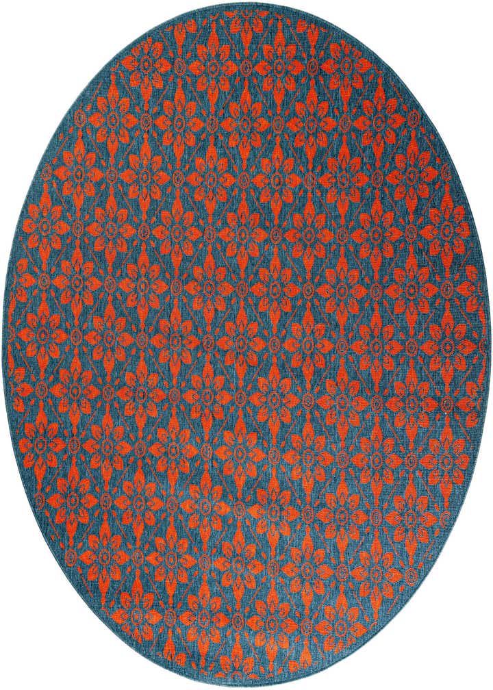7' 10 x 7' 10 Easy-Clean Trellis Indoor / Outdoor Round Rug