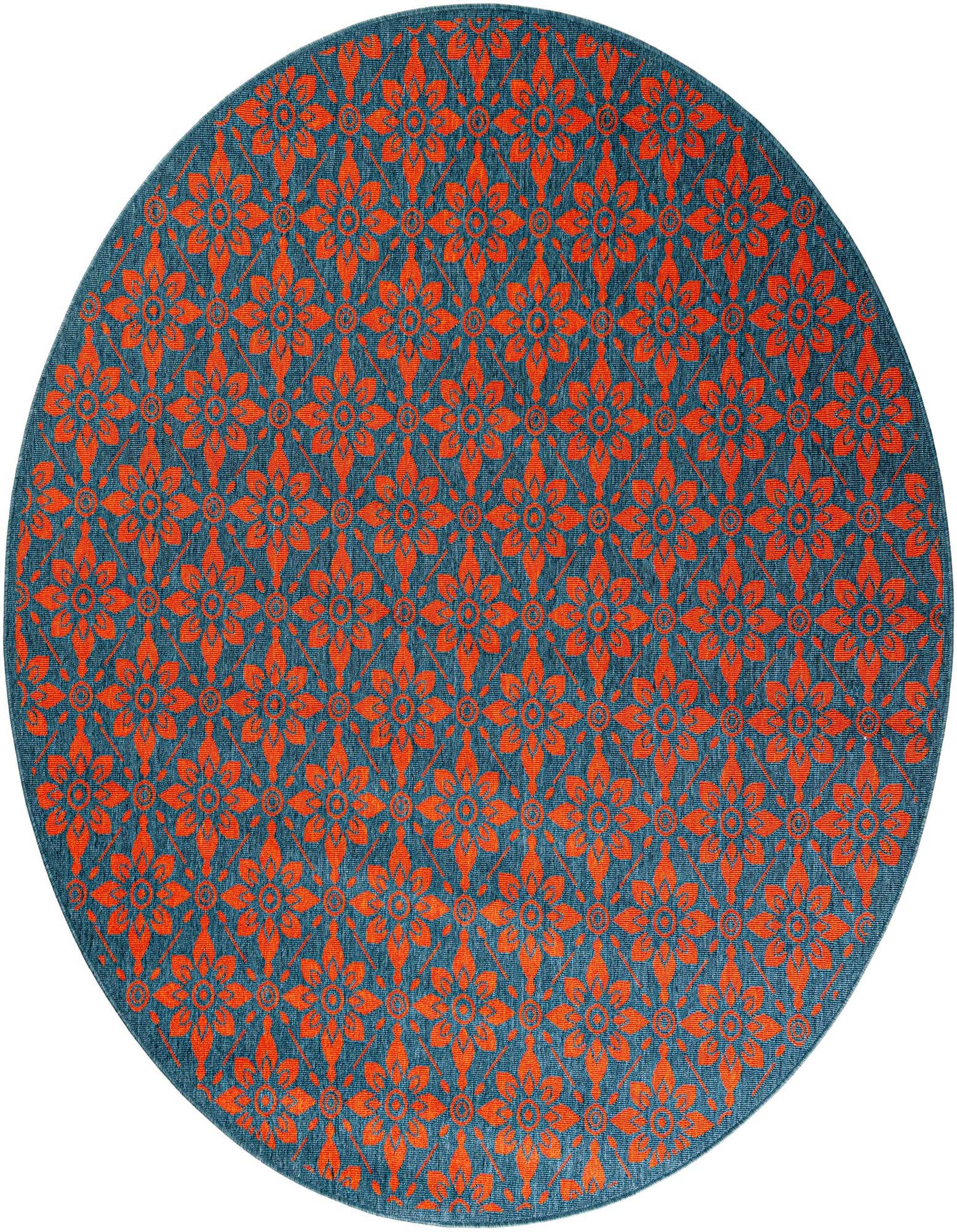 7' 10 x 7' 10 Easy-Clean Trellis Indoor / Outdoor Round Rug