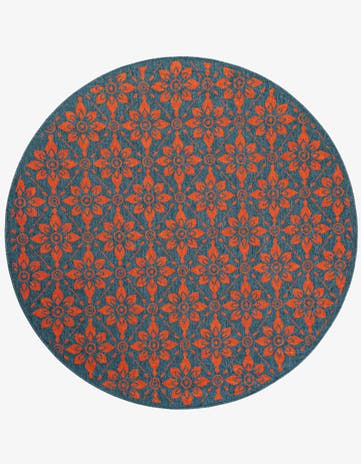 6' x 6' Easy-Clean Trellis Indoor / Outdoor Round Rug