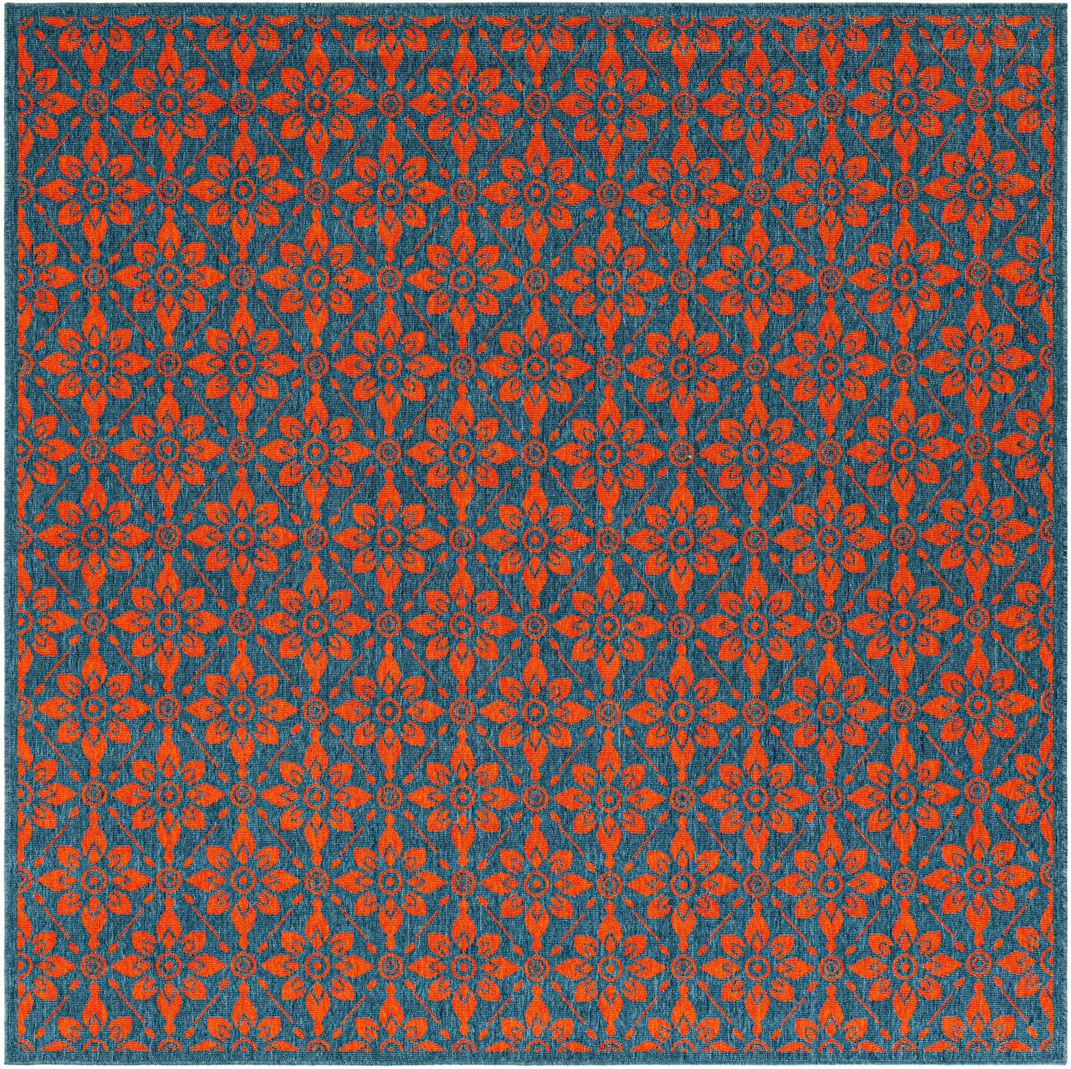 7' 10 x 7' 10 Easy-Clean Lattice Indoor / Outdoor Square Rug