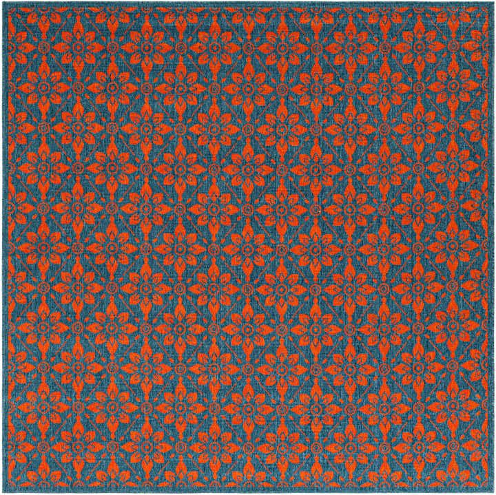 7' 10 x 7' 10 Easy-Clean Trellis Indoor / Outdoor Square Rug