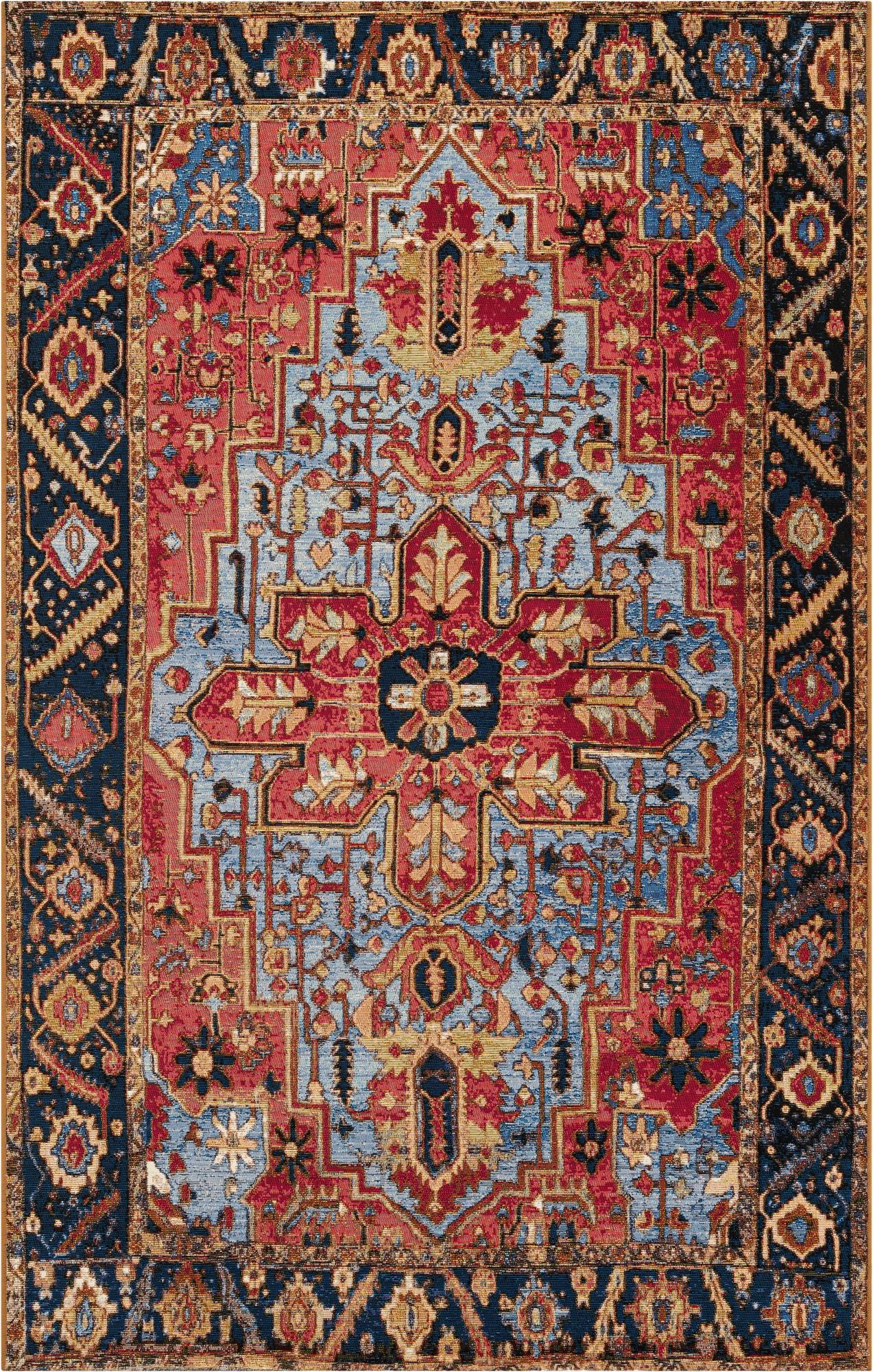 5' x 8' Easy-Clean Traditional Indoor / Outdoor Rug