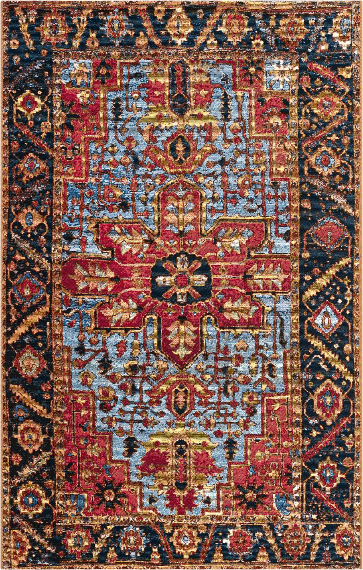 3' 3 x 5' 3 Easy-Clean Traditional Indoor / Outdoor Rug