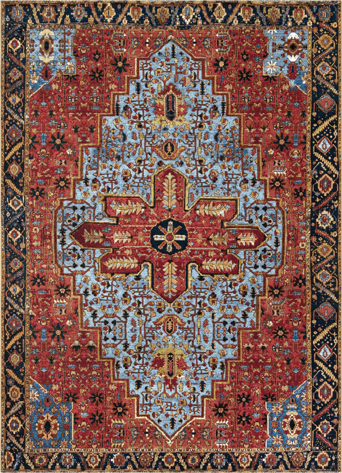 7' 10 x 11' Easy-Clean Traditional Indoor / Outdoor Rug
