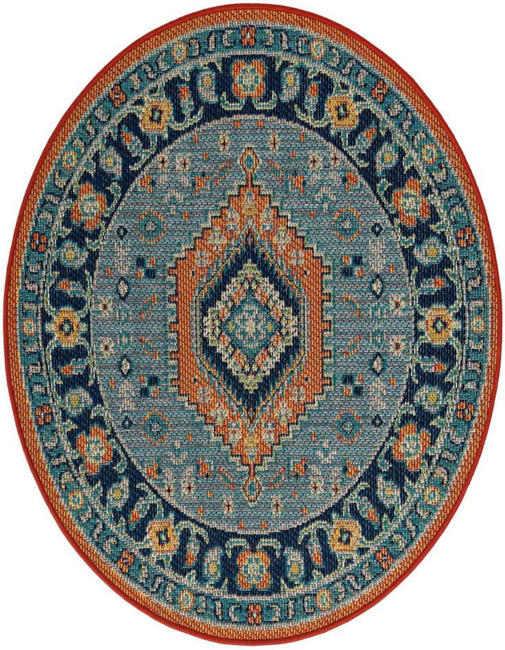 Detail image of 4' x 4' Easy-Clean Baja Indoor / Outdoor Round Rug