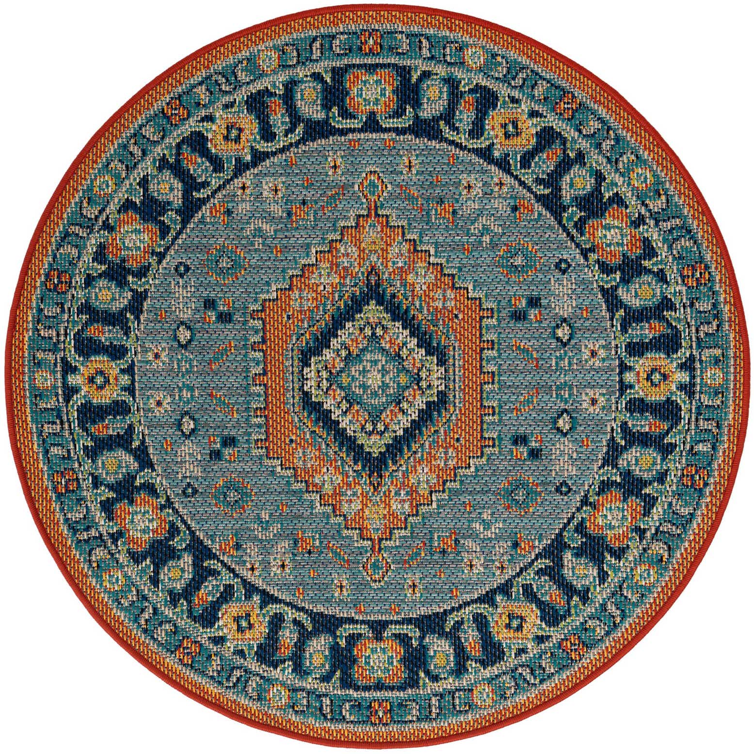 4' x 4' Easy-Clean Baja Indoor / Outdoor Round Rug
