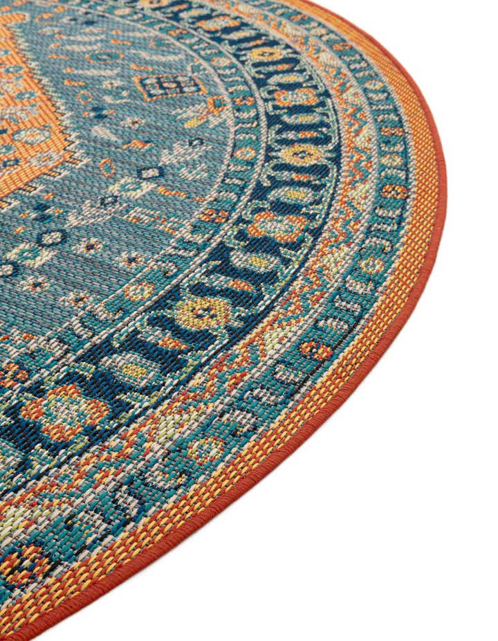 4' x 4' Easy-Clean Baja Indoor / Outdoor Round Rug