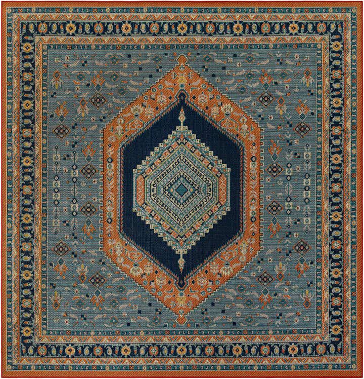 10' x 10' Easy-Clean Baja Indoor / Outdoor Square Rug