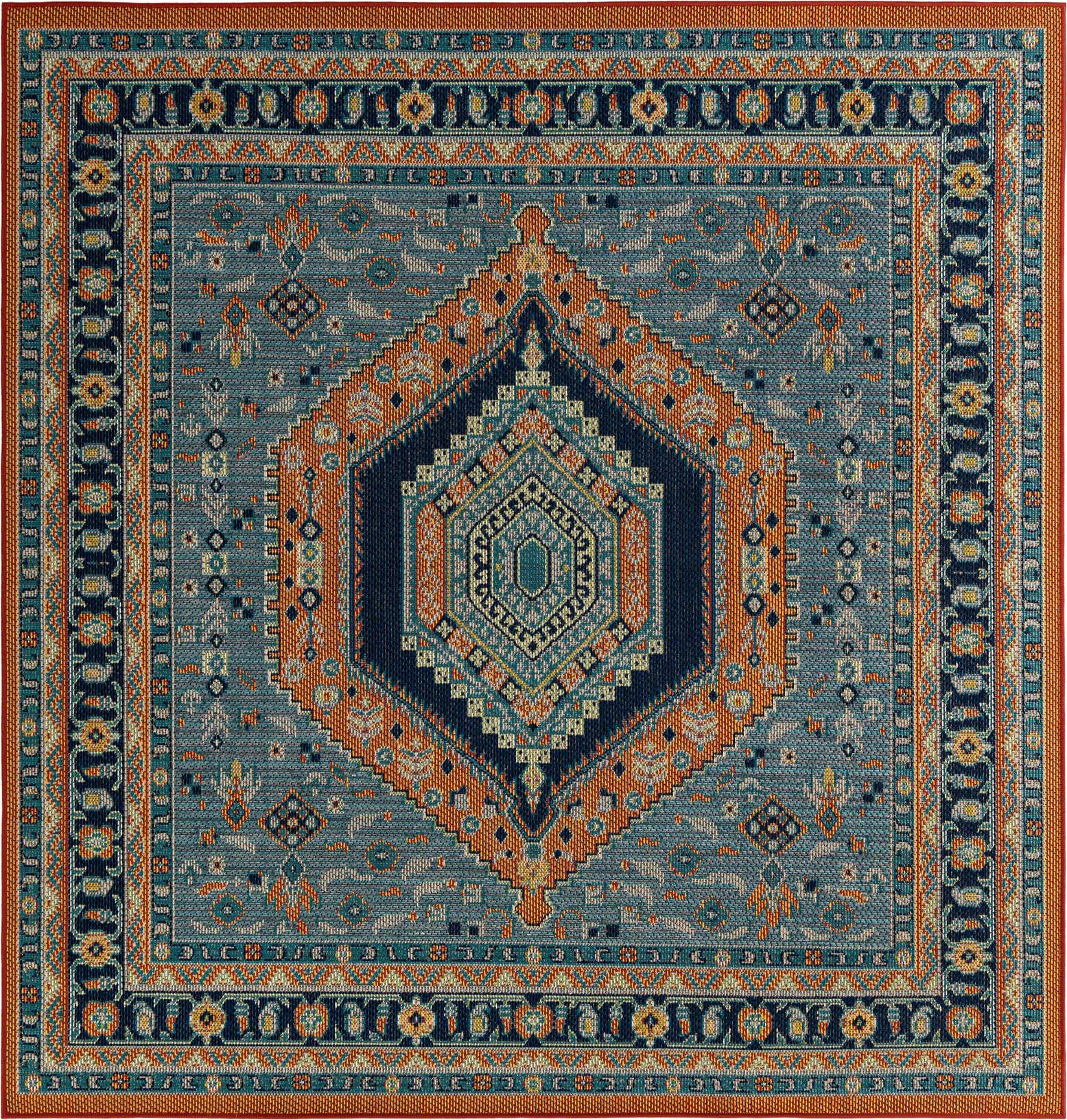 7' 10 x 7' 10 Easy-Clean Baja Indoor / Outdoor Square Rug