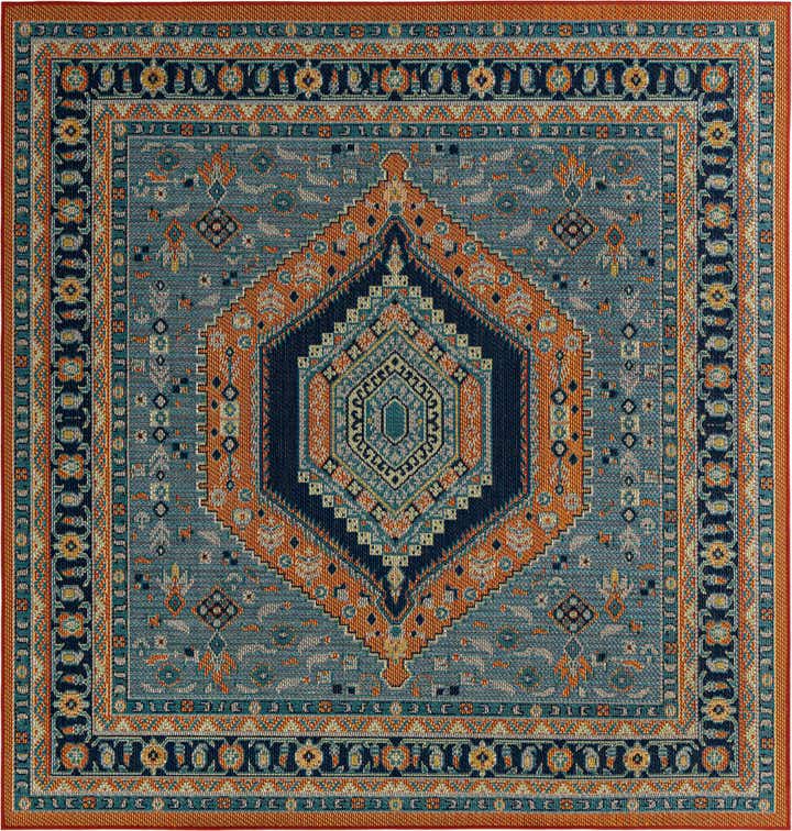 7' 10 x 7' 10 Easy-Clean Baja Indoor / Outdoor Square Rug