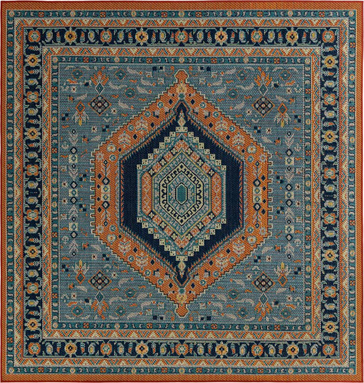Detail image of 7' 10 x 7' 10 Easy-Clean Baja Indoor / Outdoor Square Rug
