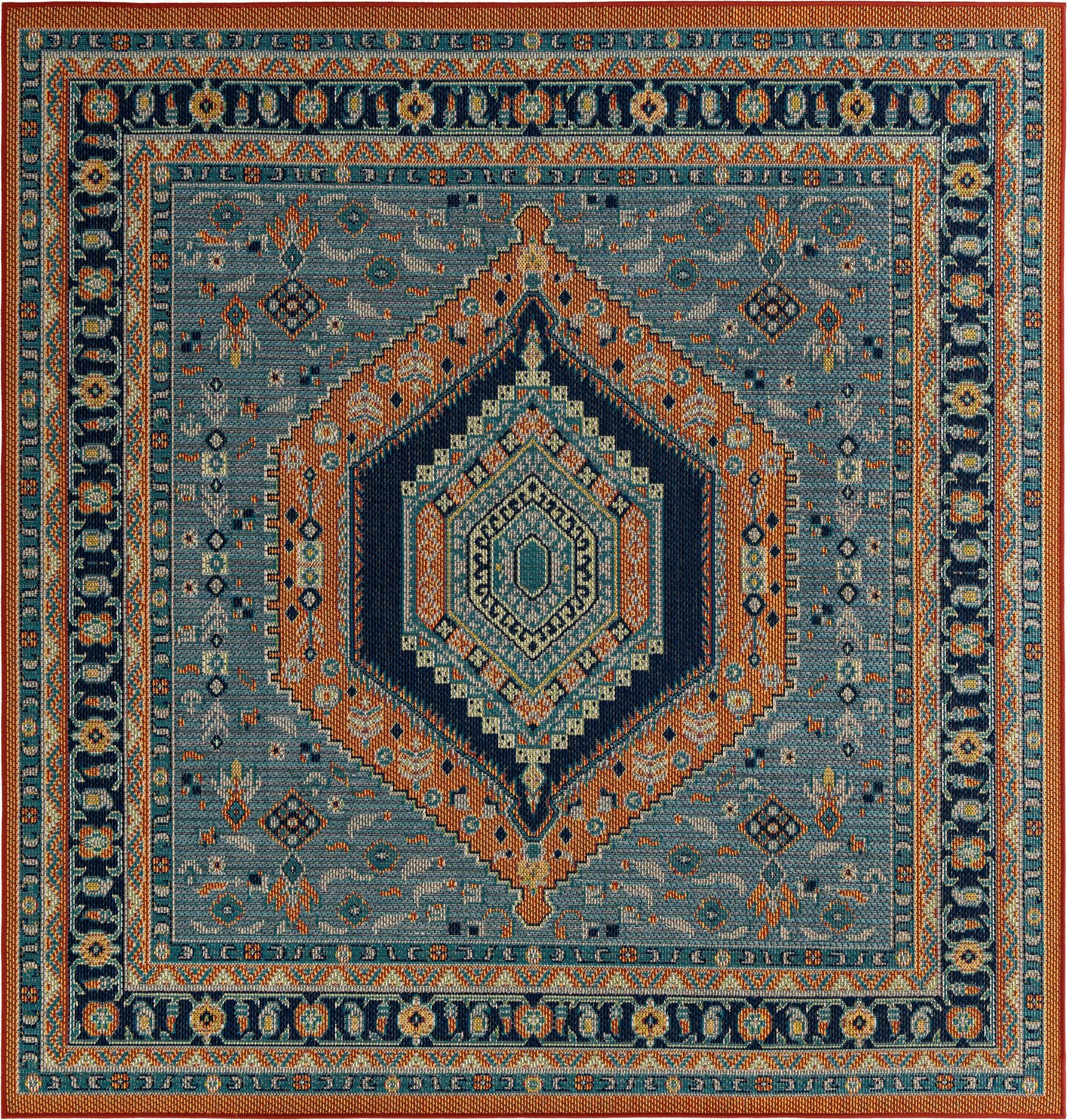 7' 10 x 7' 10  Washable Baja Indoor / Outdoor Square Rug