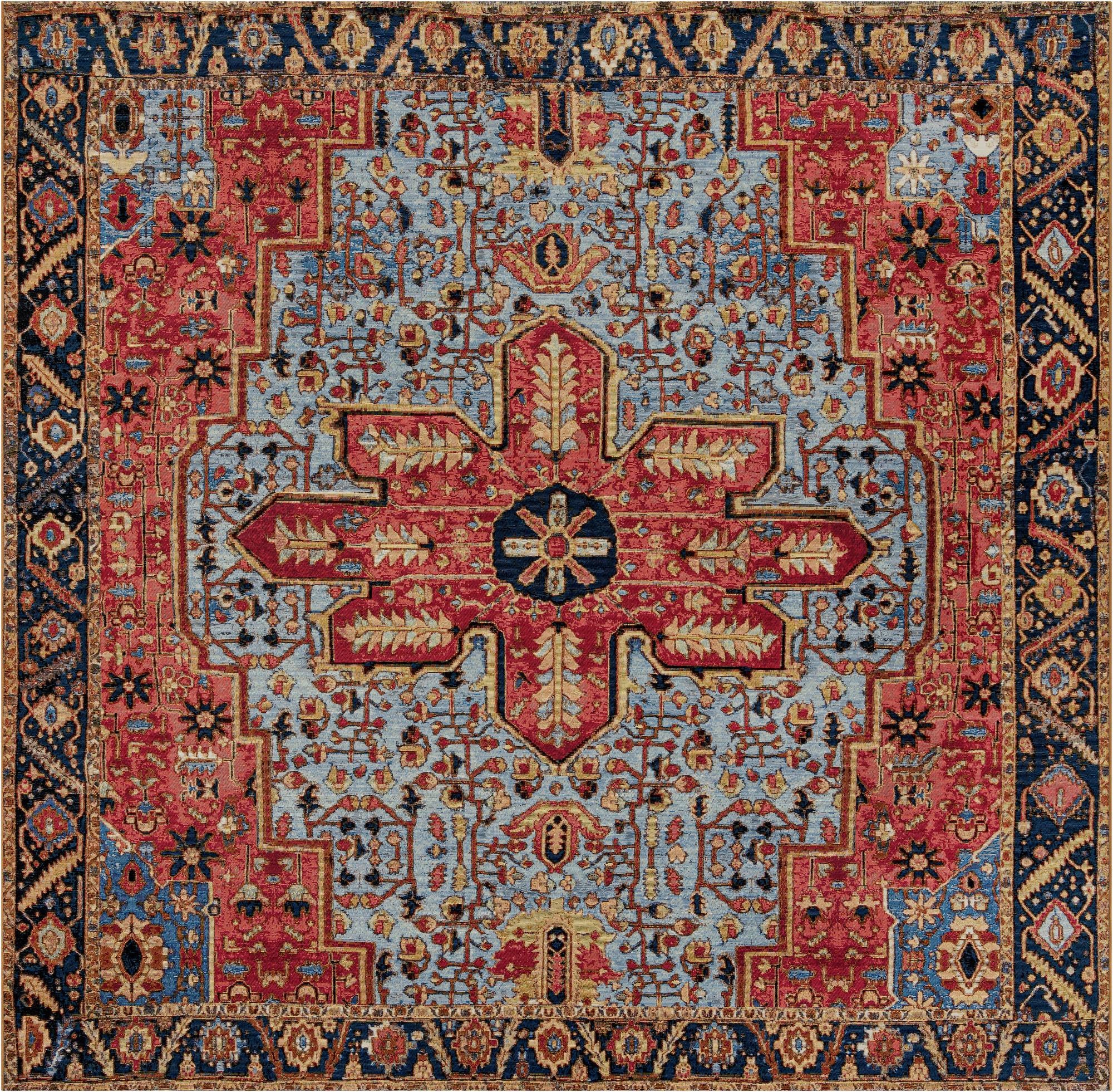 10' x 10' Easy-Clean Traditional Indoor / Outdoor Square Rug