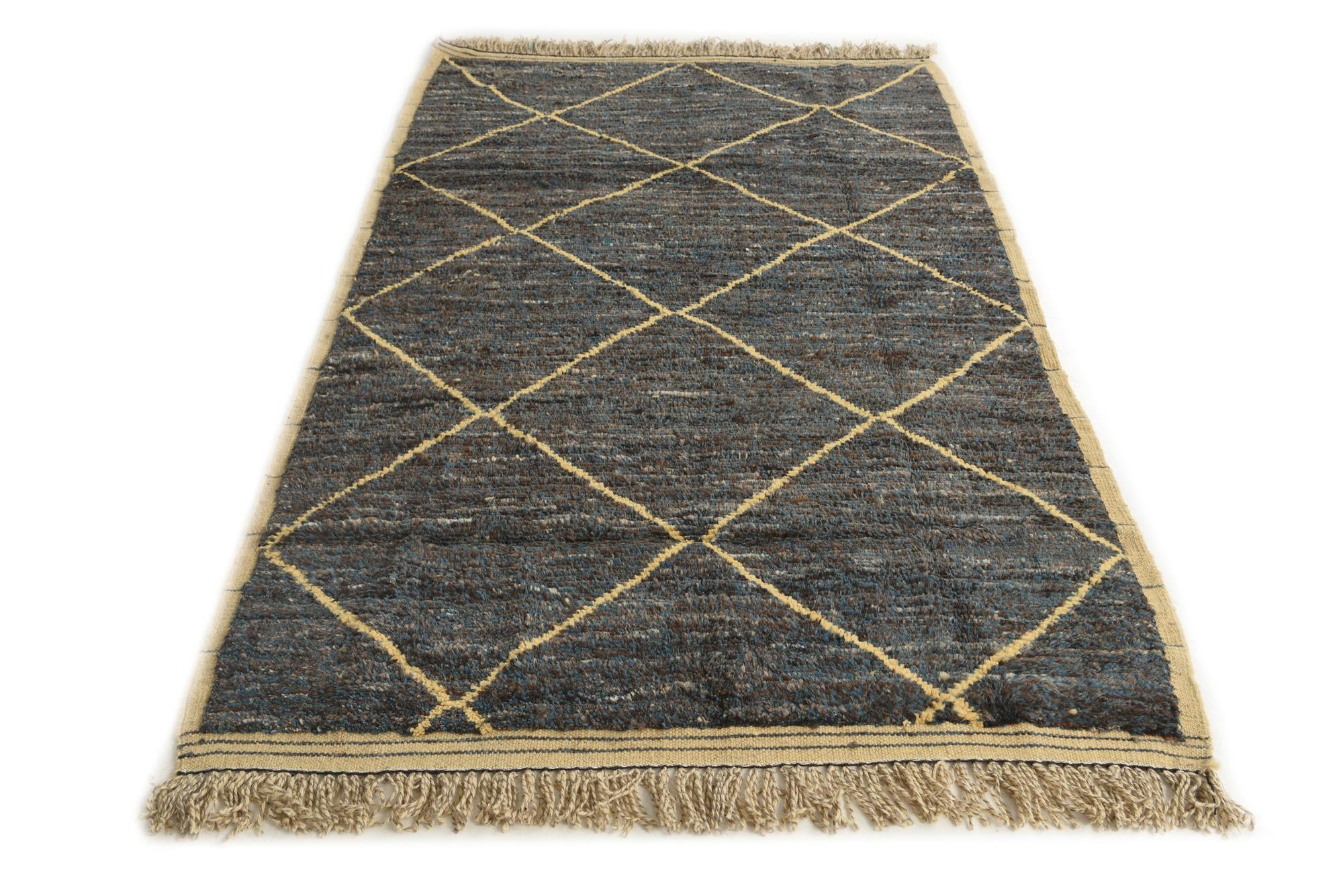 5' x 8' 2 Hand Knotted Moroccan Wool Rug