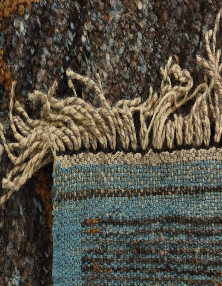 Detail image of 6' 3 x 9' 2  Hand Knotted Moroccan Wool Rug