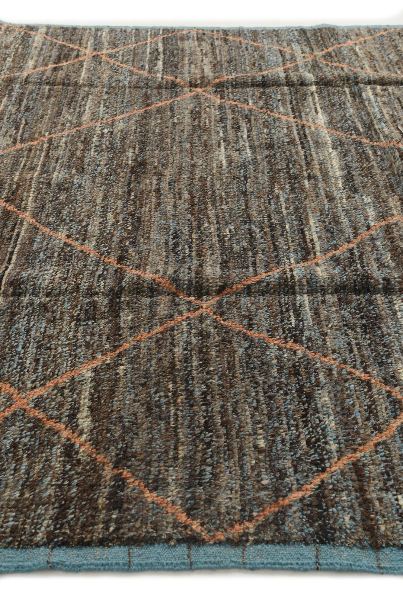 8' x 10' 4 Hand Knotted Moroccan Wool Rug