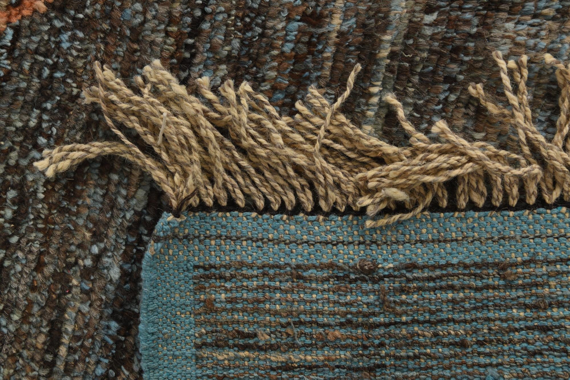8' x 10' 4 Hand Knotted Moroccan Wool Rug