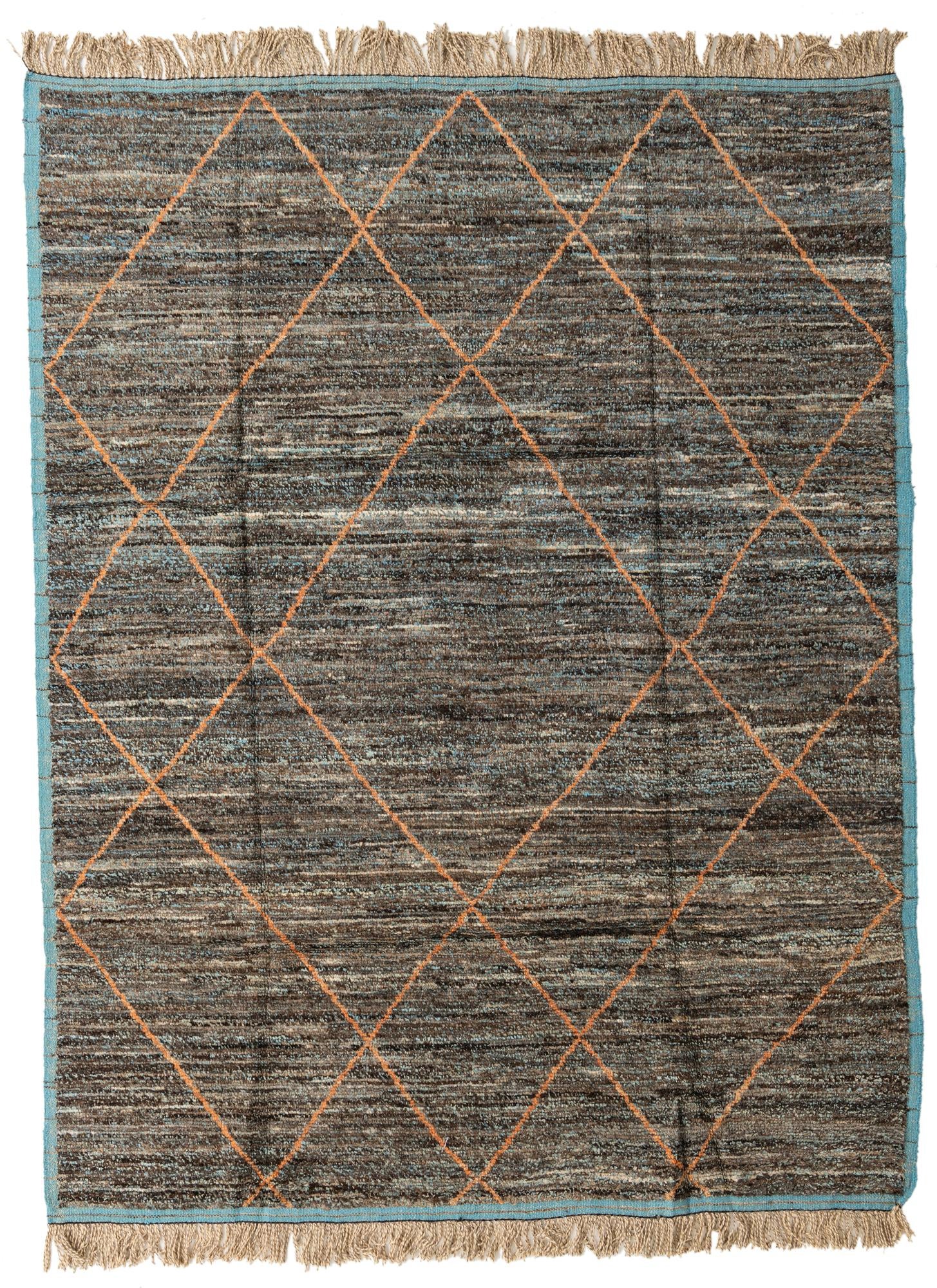 8' x 10' 4 Hand Knotted Moroccan Wool Rug