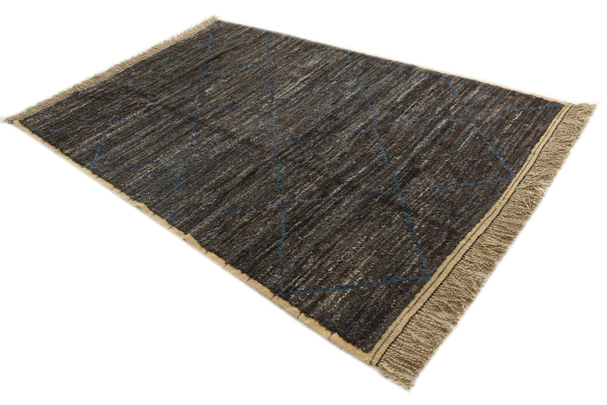 6' 2 x 9' 3 Hand Knotted Moroccan Wool Rug
