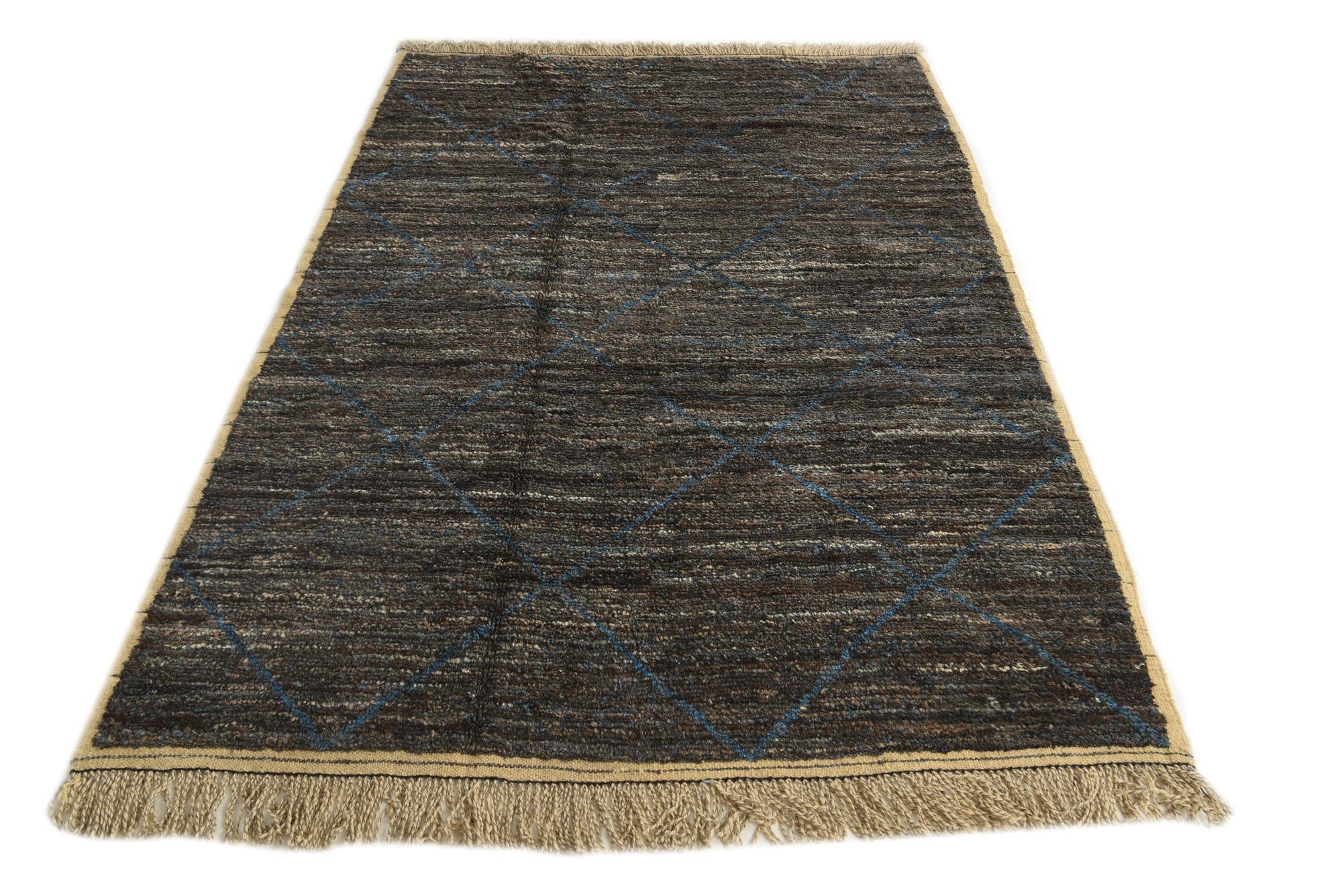 6' 2 x 9' 3 Hand Knotted Moroccan Wool Rug