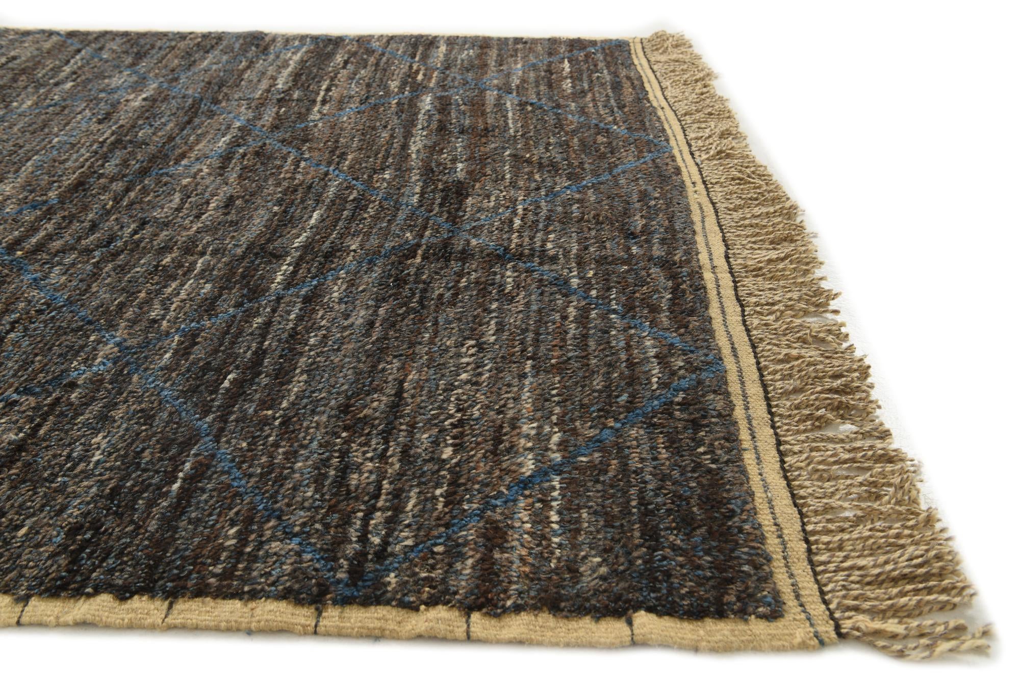 6' 2 x 9' 3 Hand Knotted Moroccan Wool Rug
