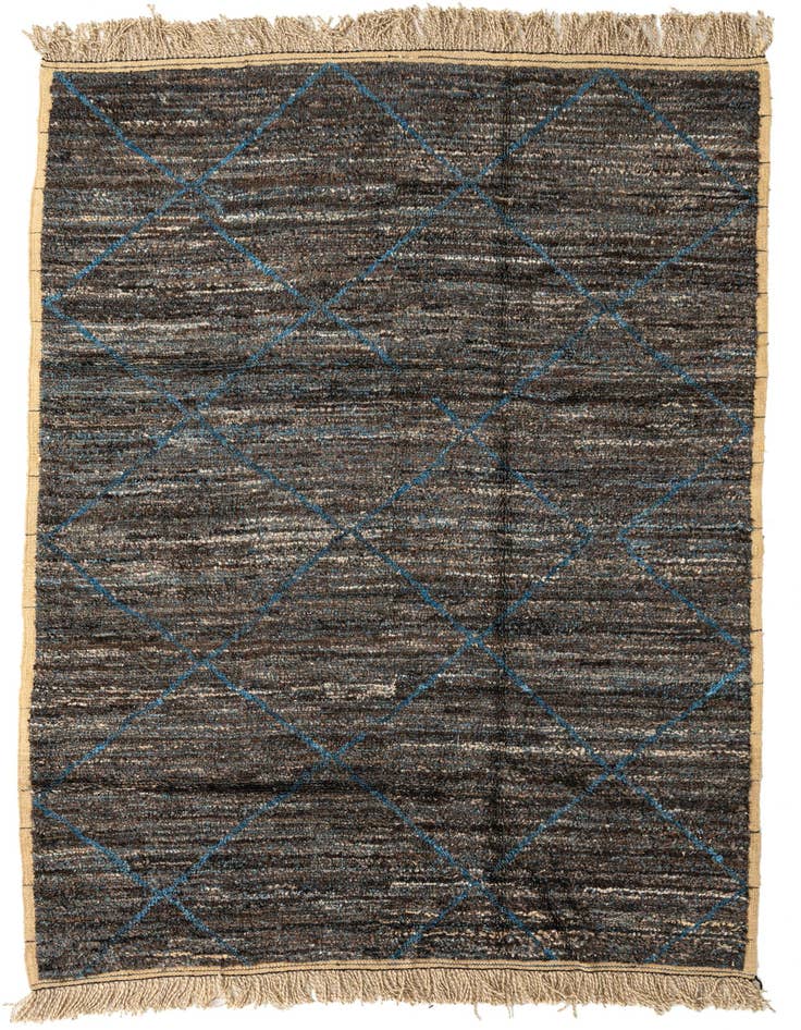 Detail image of 6' 2 x 9' 3 Hand Knotted Moroccan Wool Rug
