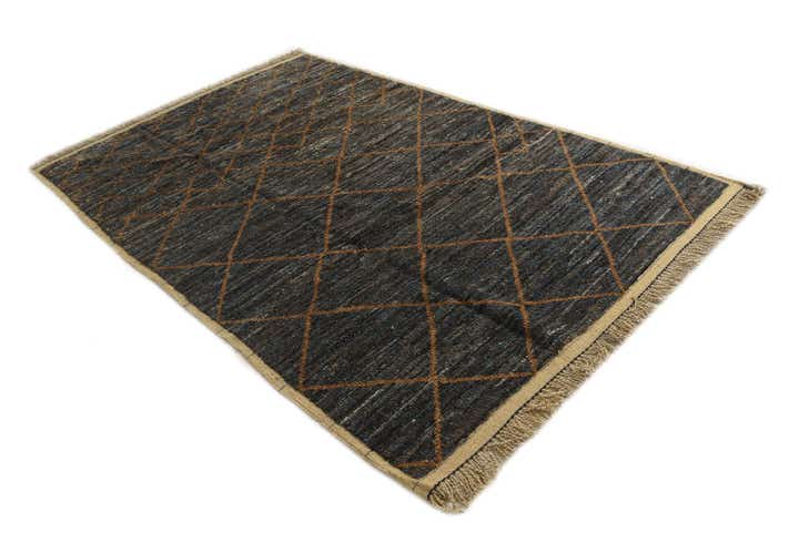 6' x 9' 4 Hand Knotted Moroccan Wool Rug