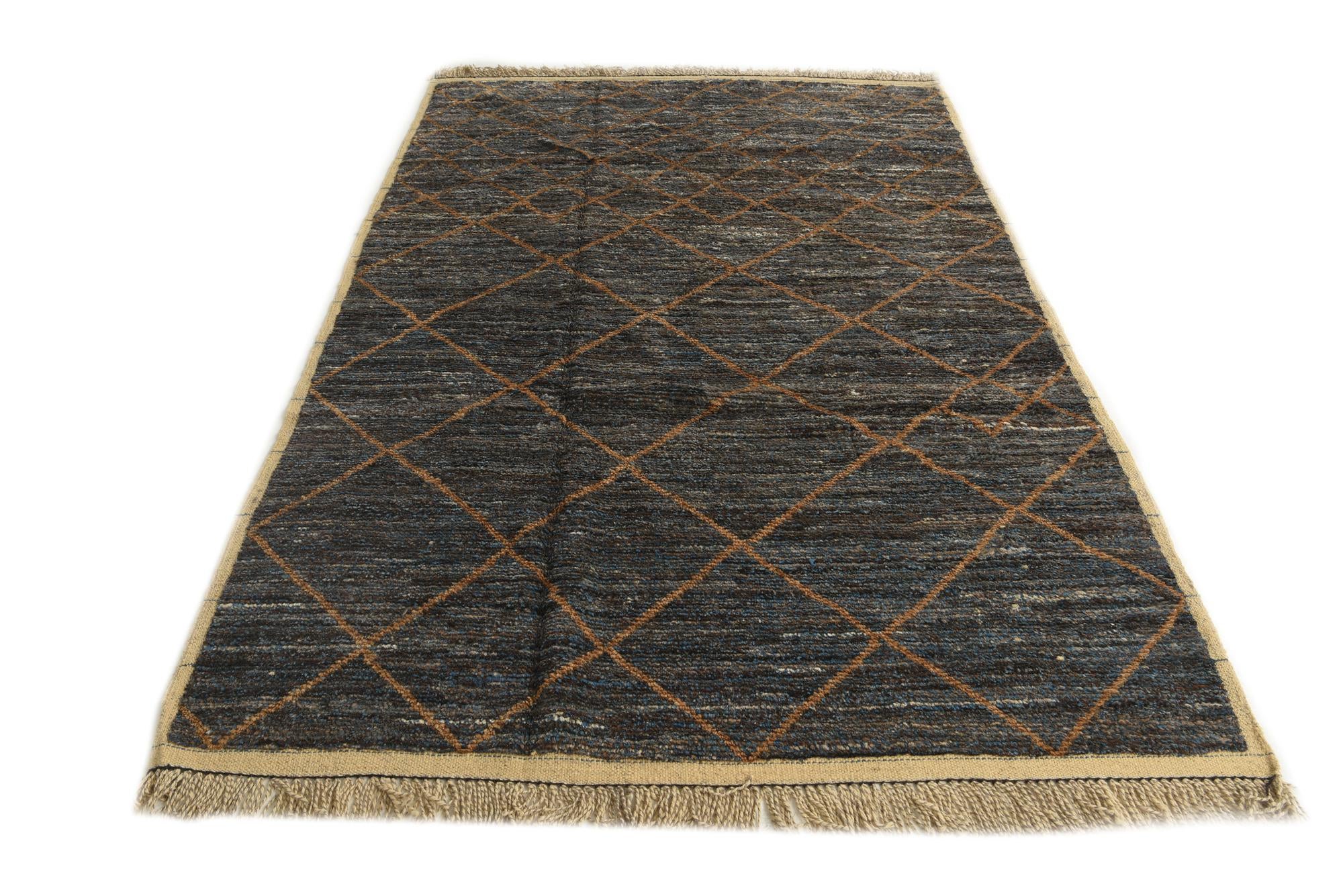6' x 9' 4 Hand Knotted Moroccan Wool Rug