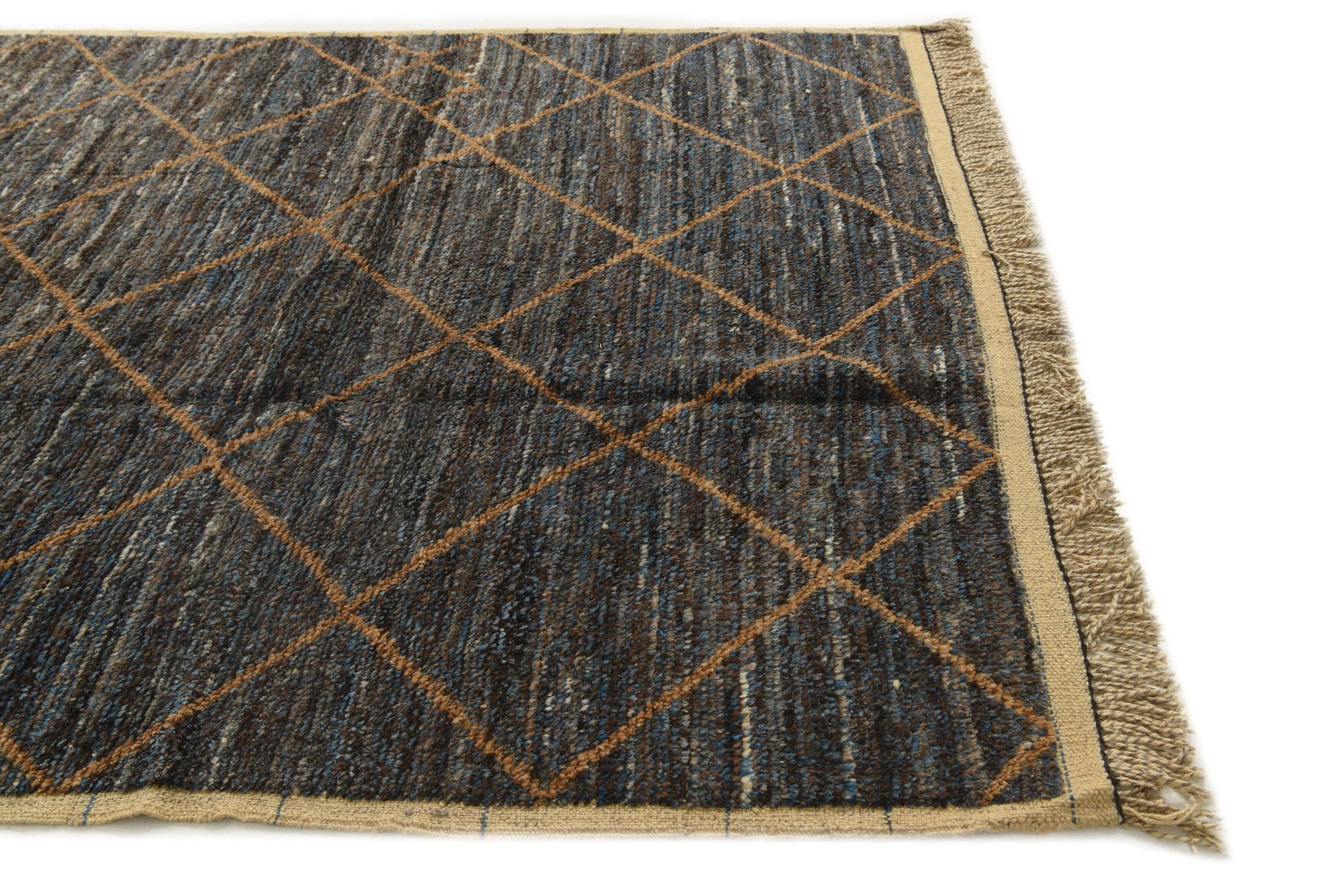 6' x 9' 4 Hand Knotted Moroccan Wool Rug