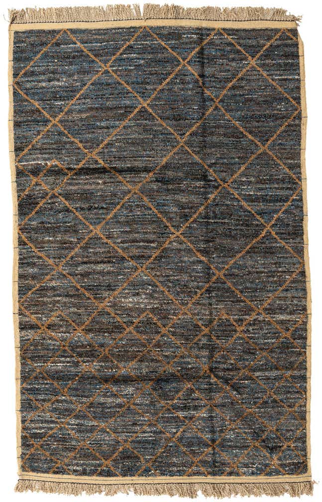 6' x 9' 4 Hand Knotted Moroccan Wool Rug