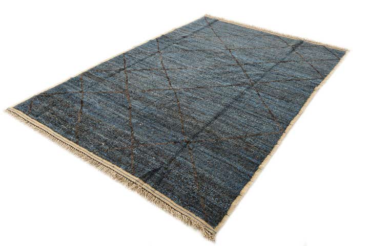 6' 4 x 9' 3 Hand Knotted Moroccan Wool Rug