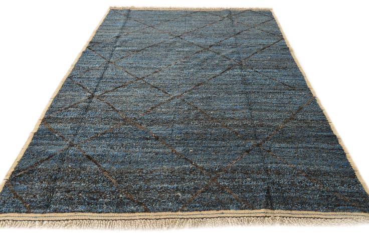 Detail image of 6' 4 x 9' 3 Hand Knotted Moroccan Wool Rug
