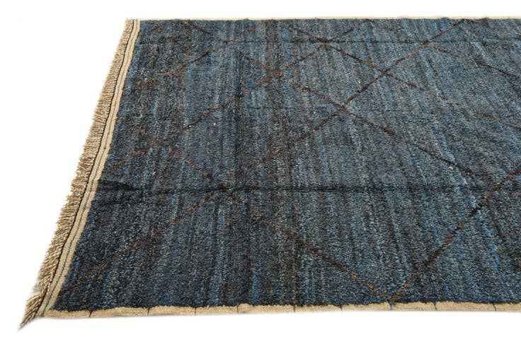 Detail image of 6' 4 x 9' 3 Hand Knotted Moroccan Wool Rug