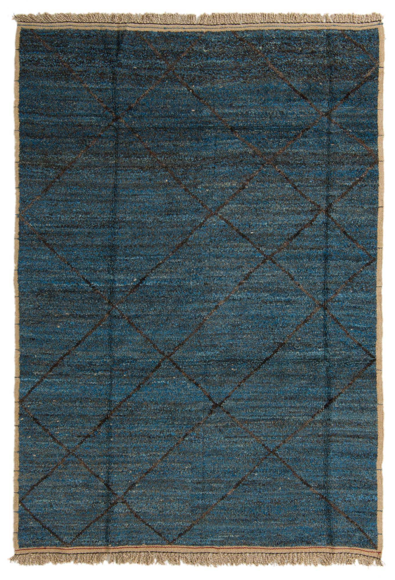 6' 4 x 9' 3 Hand Knotted Moroccan Wool Rug