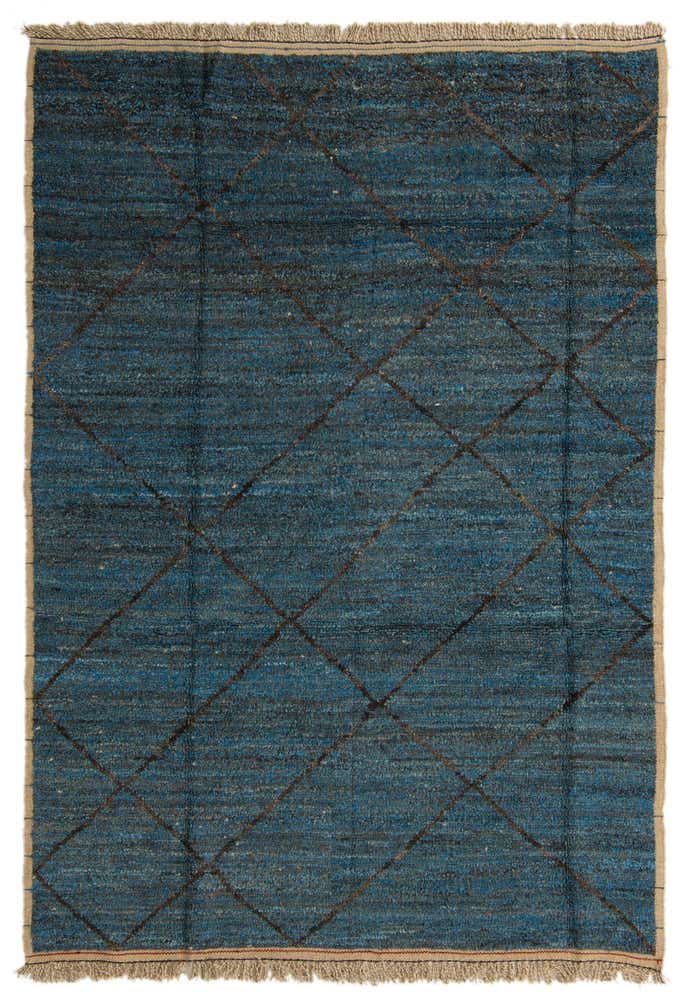 6' 4 x 9' 3 Hand Knotted Moroccan Wool Rug