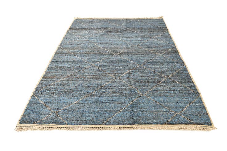 Detail image of 6' 4 x 9' 6 Hand Knotted Moroccan Wool Rug