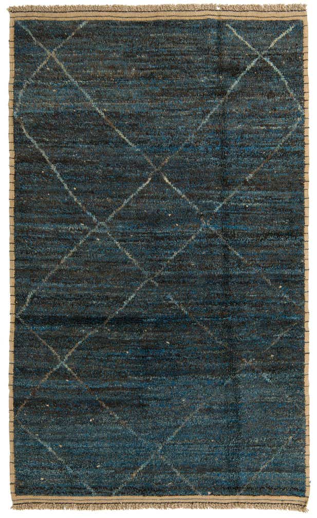 5' 2 x 8' 7 Hand Knotted Moroccan Wool Rug