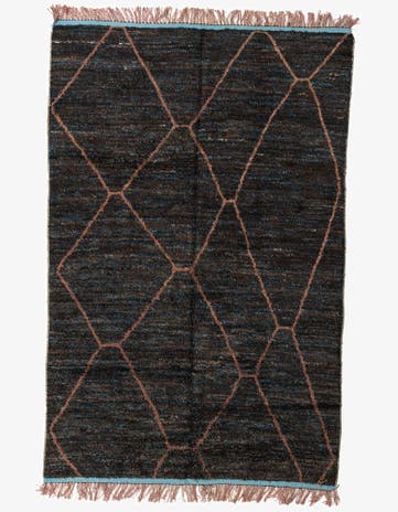 6' x 9' 3 Hand Knotted Moroccan Wool Rug