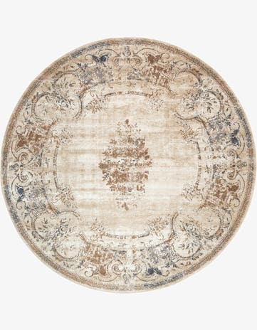 Blue Cream Eliza Round Rug