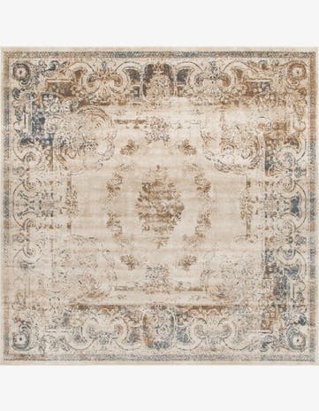 Blue Cream Eliza Square Rug