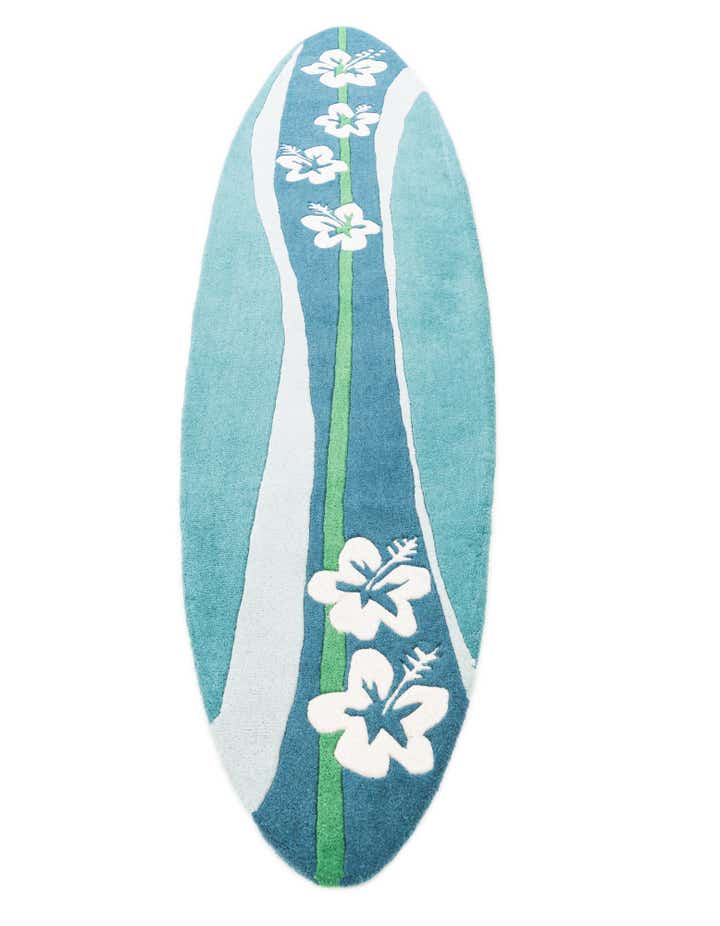 2' x 8' 10 SurfBoard Wool Freeform Rug