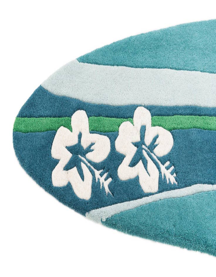 Detail image of 2' x 8' 10 SurfBoard Wool Freeform Rug