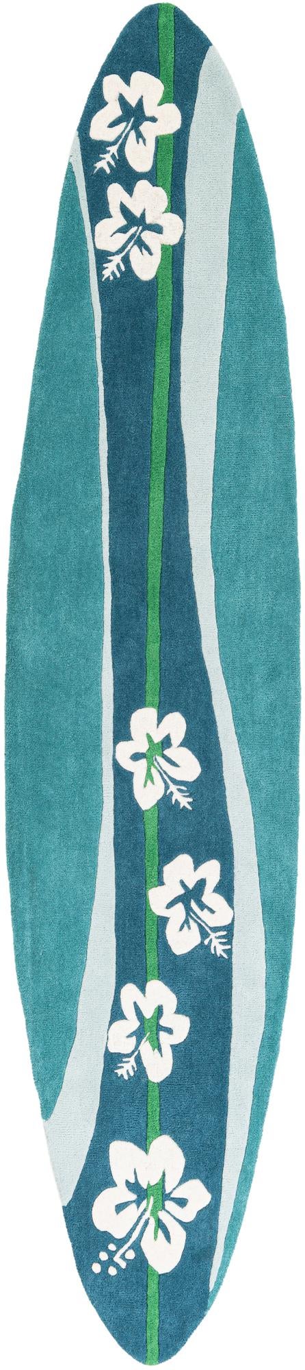 2' x 8' 10 SurfBoard Wool Freeform Rug
