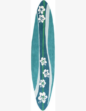 2' x 8' 10 SurfBoard Wool Freeform Rug