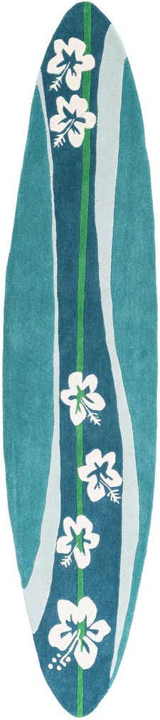 2' x 8' 10 SurfBoard Wool Freeform Rug